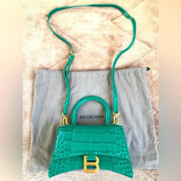 NEW🔥BALENCIAGA💥RARE💥XS Hourglass Leather Top Handle Bag🔥 - Picture 9 of 15